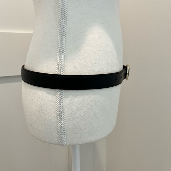 Black Kate Spade New York stitched feather edge belt small/medium black NEW - Picture 3 of 11